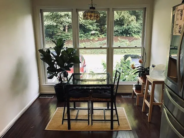 Kitchen with 2 parking spaces in view