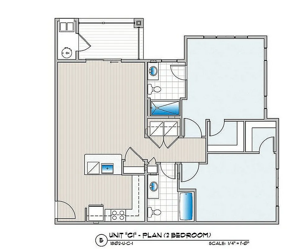 Floor plan 2 Bedroom 2 Bath 2nd and 3rd Floor