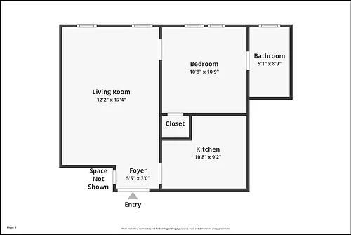 Floor plan 1BD 1BA