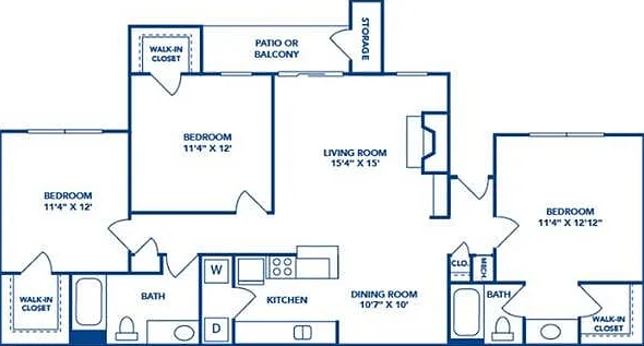3 Bedroom | 2 Bath | 1295 SF 3 Bedroom | 2 Bath | 1295 SF