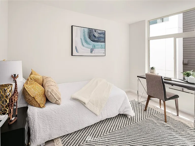 One of the bedrooms on the second floor.