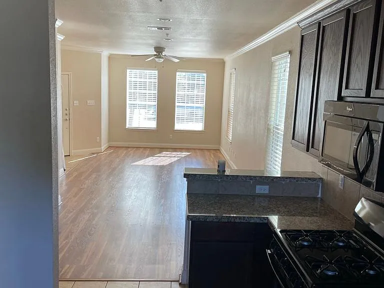 View from the kitchen to living room
