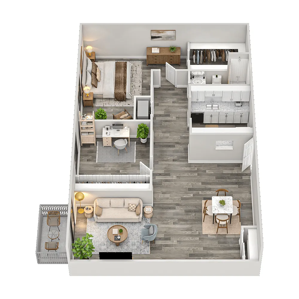 Floor plan 2 Bedroom, 1 Bathroom