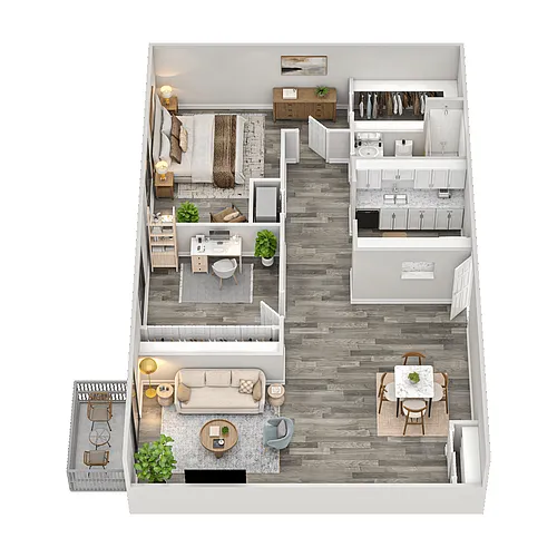 Floor plan 2 Bedroom, 1 Bathroom