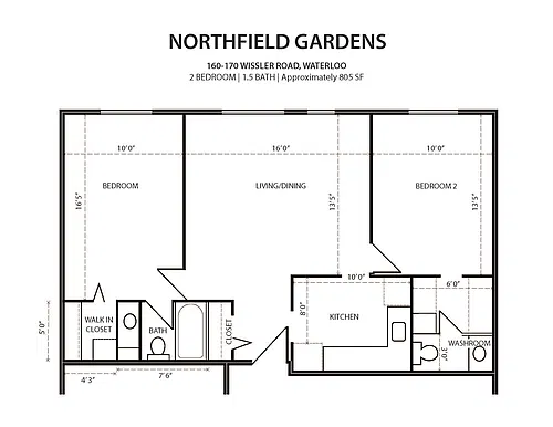 Floor plan Two Bedroom + Two Bath 2 Bed 2 Bath 4