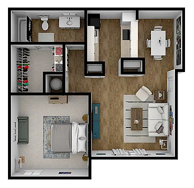 Floor plan 1 Bed 1 Bath