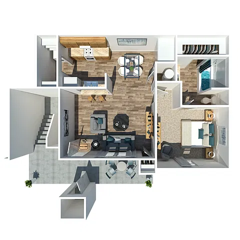 Floor plan 1 Bedroom 1 Bath
