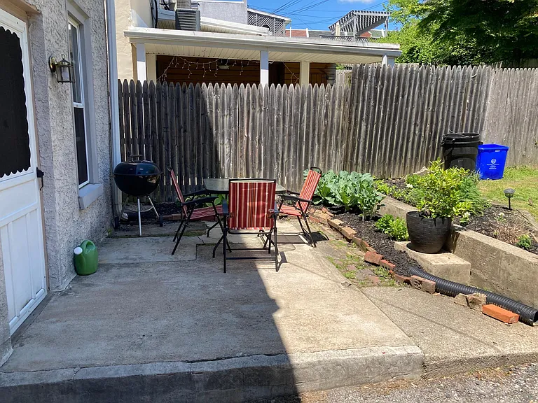 Patio with planter beds