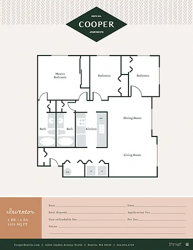 Floor plan 3 Bed/2 Bath Large