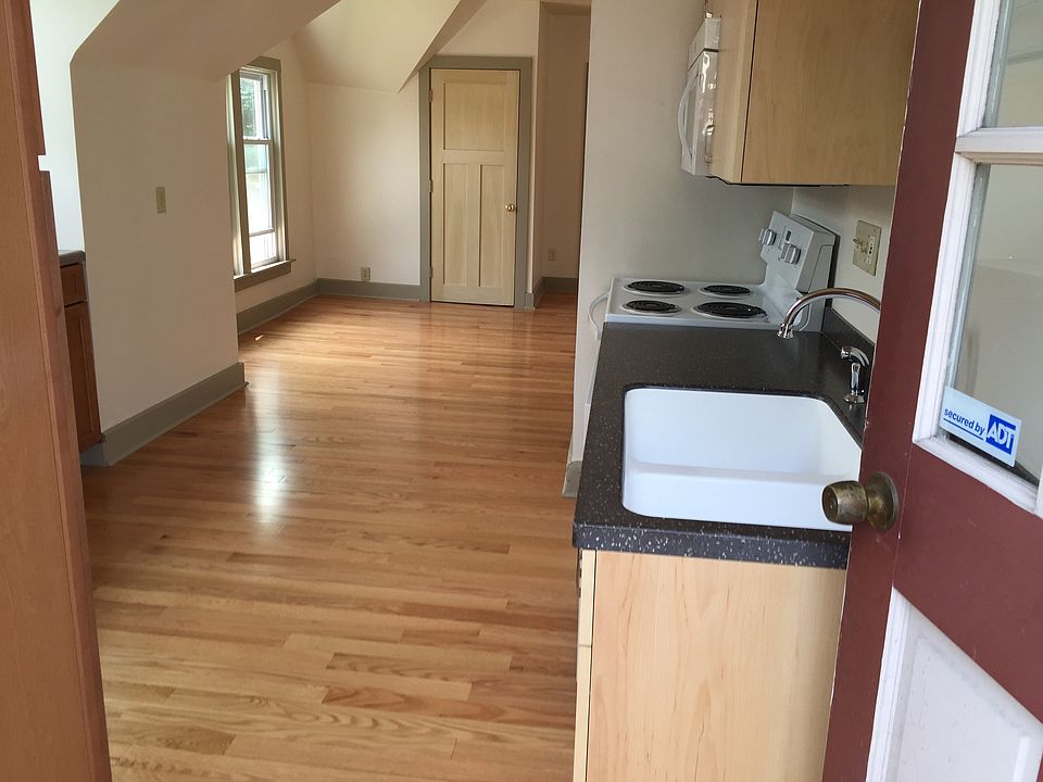 Kitchen looking into living room