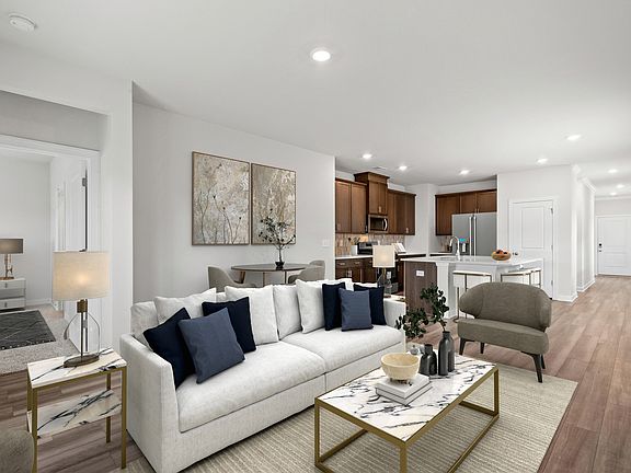 Entertaining s a breeze in the Pendleton s open living space.