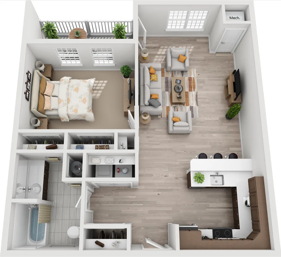 Floor plan 1 bedroom