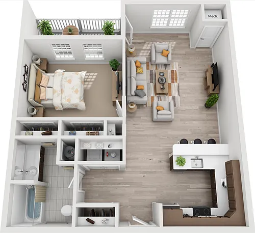 Floor plan 1 bedroom