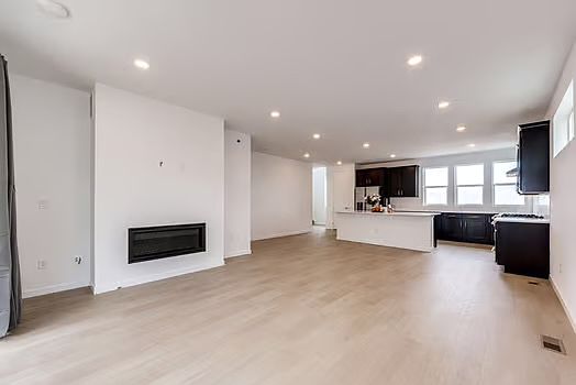 Cozy fireplace in the living room.