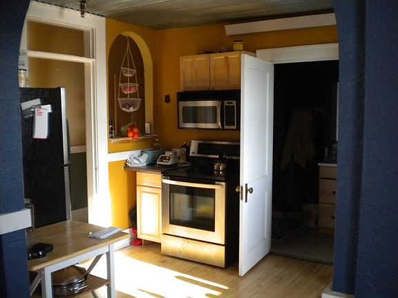 Kitchen with stainless steel appliances