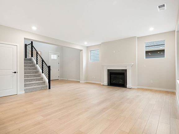 Gathering room with interior fireplace