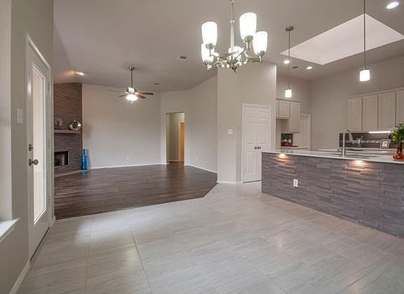 open, light and airy plan--breakfast, family, kitchen