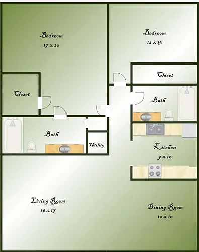Floor plan Upgraded and Premium 2 Bedroom Units