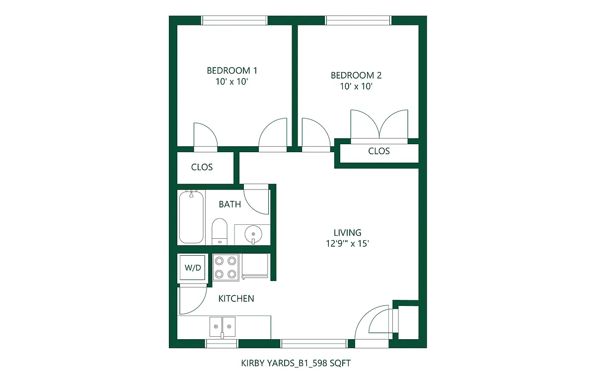 Floor plan 2 bed 1 bath