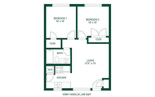 Floor plan 2 bed 1 bath