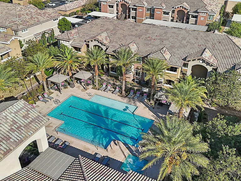 Sunny Aerial of Pool