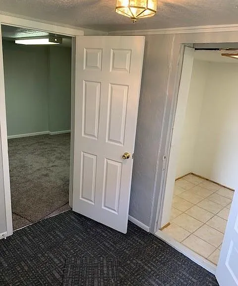 Downstairs landing, storage room and entrance to living room and entrance to the laundry room.