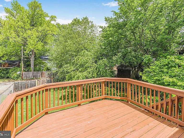 Back deck with great view of backyard