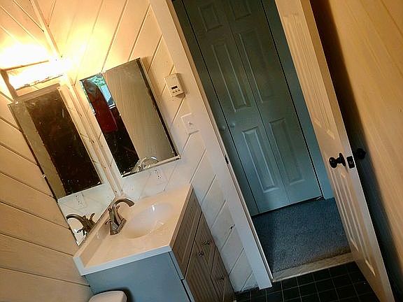 New vanity and toilet . 
