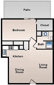 Floor plan One Bedroom/One Bath