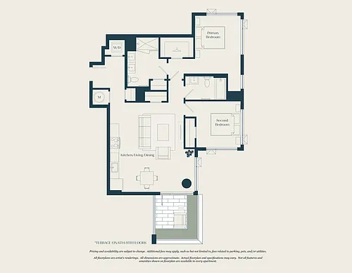 Floor plan 2 Bed - 2 Bath | B05