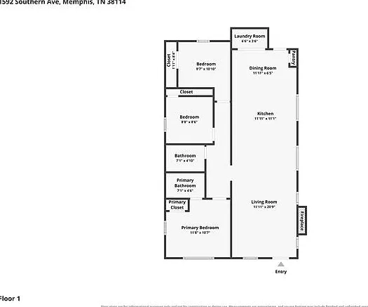 3 bed, 2.0 bath, 1170 sqft, $1,195 — Photo 2