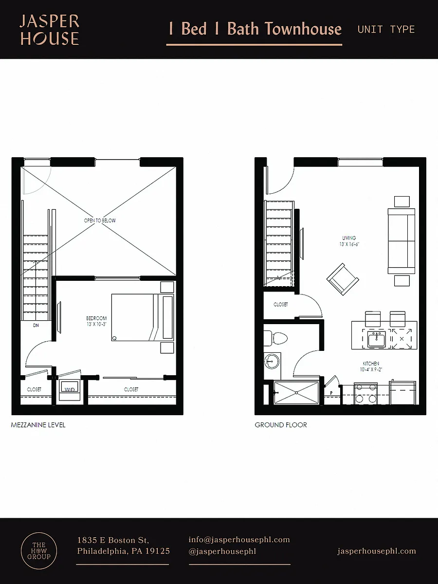 Floor plan 1 Bed 1 Bath Townhouse