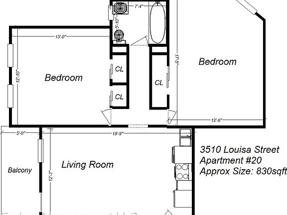 2nd image of 3510-3530 Louisa St #20