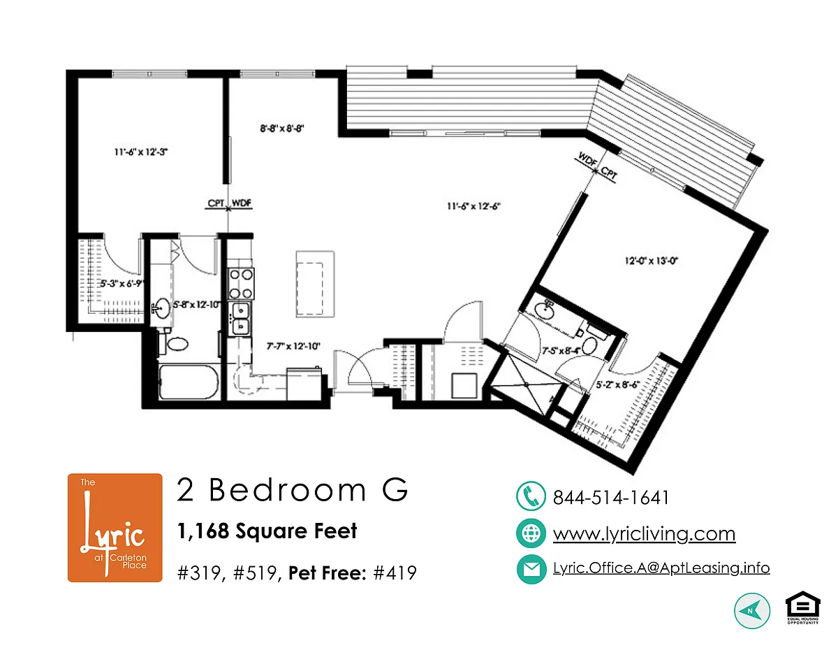 Floor plan 2 Bedroom G