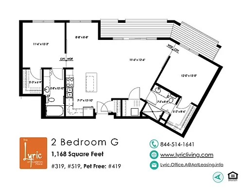 Floor plan 2 Bedroom G