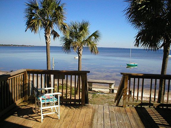 rear deck and bay view
