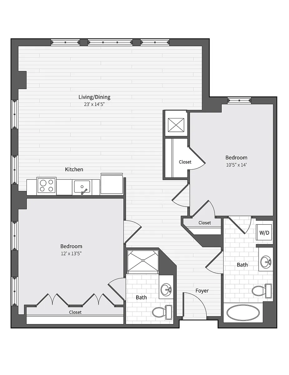 Floor plan 22f5 2BR/2BA