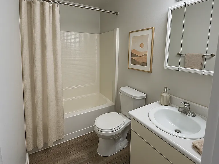AI-generated bathroom decor.