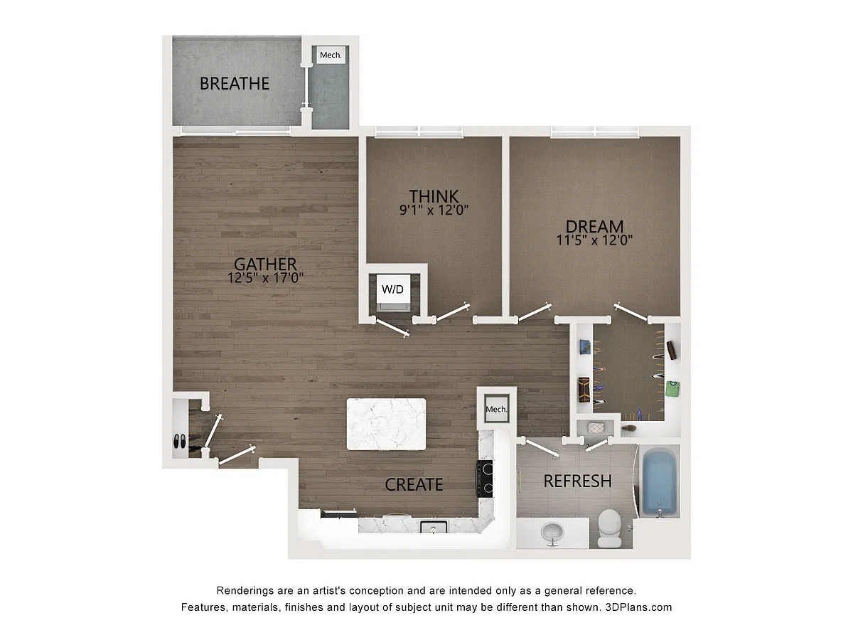 Floor plan B2 962sf