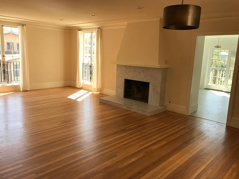 Spacious Living/ Dining room. The kitchen is off to the right.