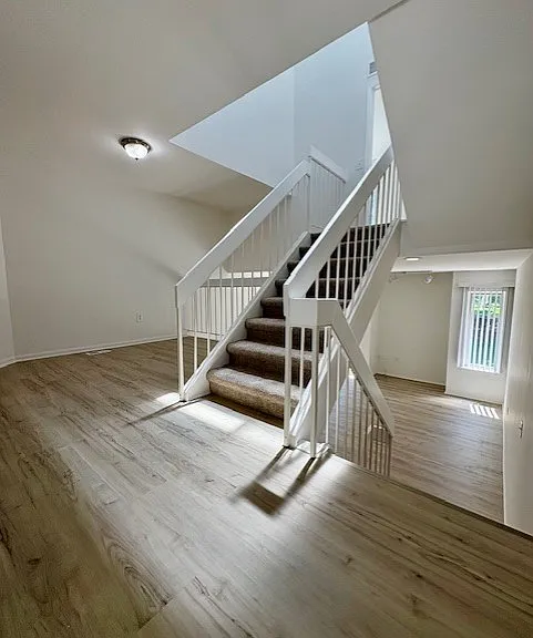 view from foyer of dining room and sunken family room