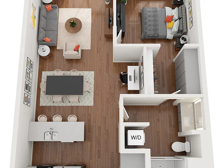 Gemini (variation) 1 Bedroom, 1 Bathroom - 869 SF Gemini (variation) 1 Bedroom, 1 Bathroom - 869 SF