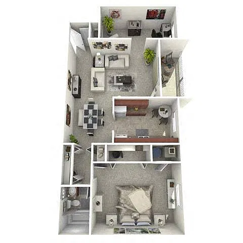 Floor plan One Bedroom with Den