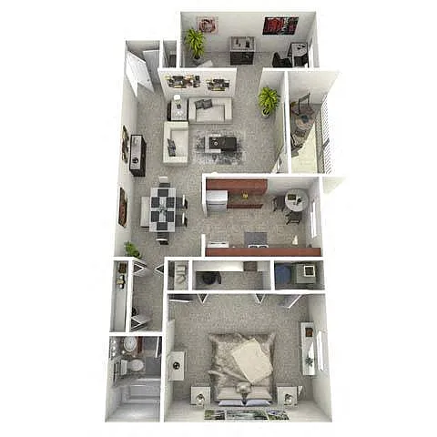 Floor plan One Bedroom with Den