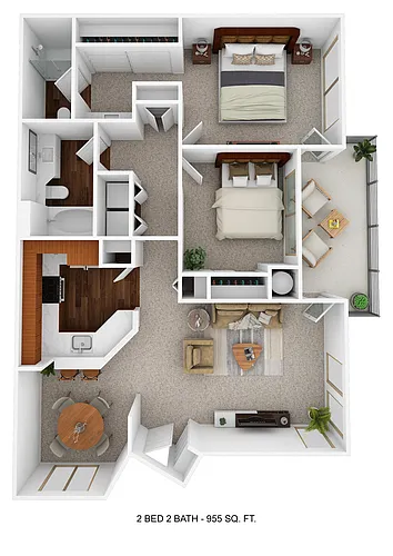 Floor plan 2 Bed, Bath
