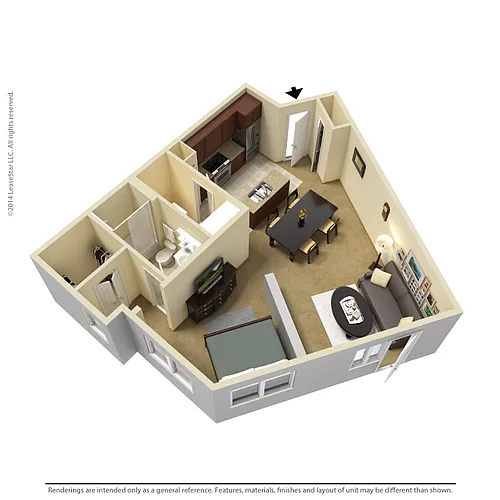 Floor plan 1 Bedroom - A4