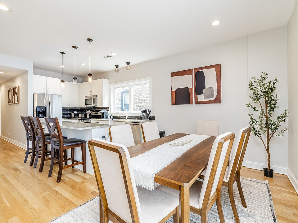 The formal dining area is large enough to host a table for 6 persons.