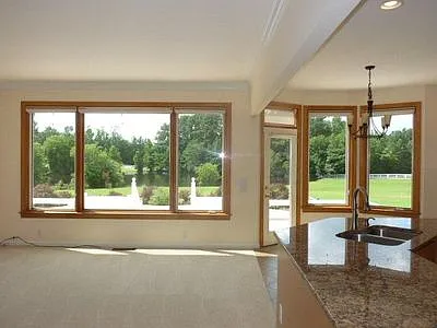 Combined living area and eat in kitchen.