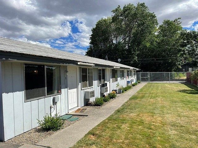 Apartment complex and lawn area