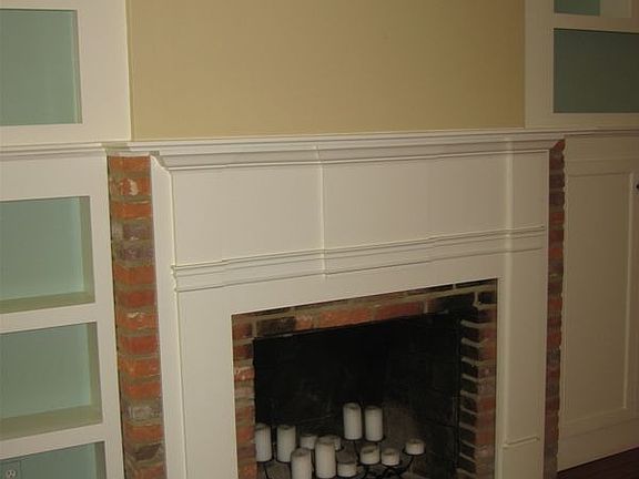 Wood burning FP w custom built-ins